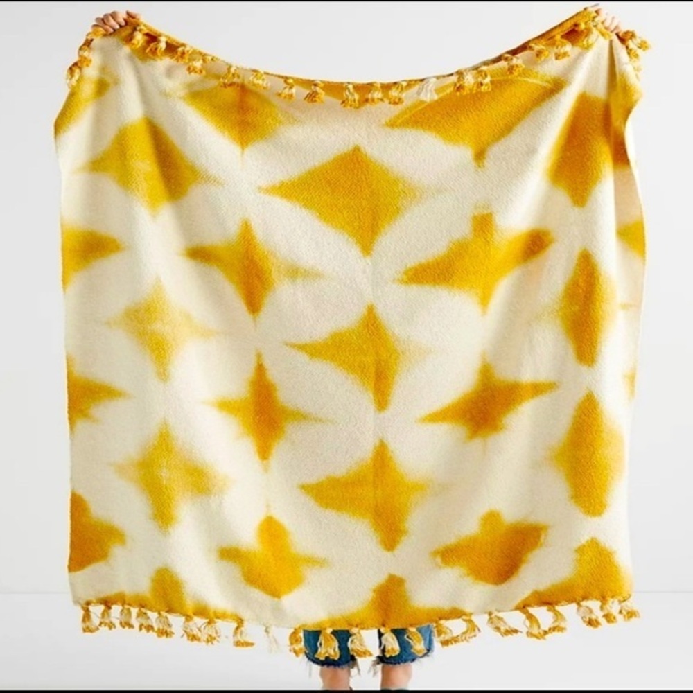 Anthropologie Fringed Sierra Throw Blanket